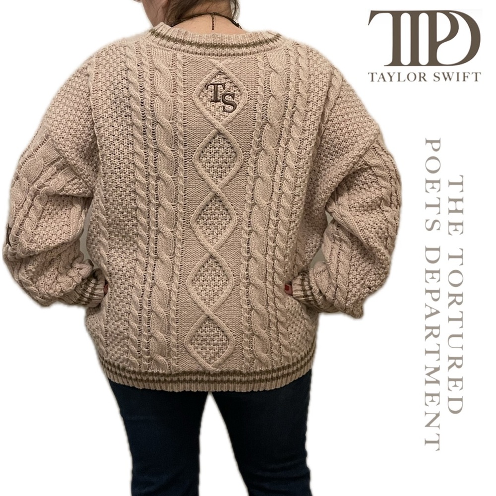 Oversized TTPD Tortured Poets inspired Cozy Star Button Taylor Swift Cardigan 2x - Picture 4 of 9